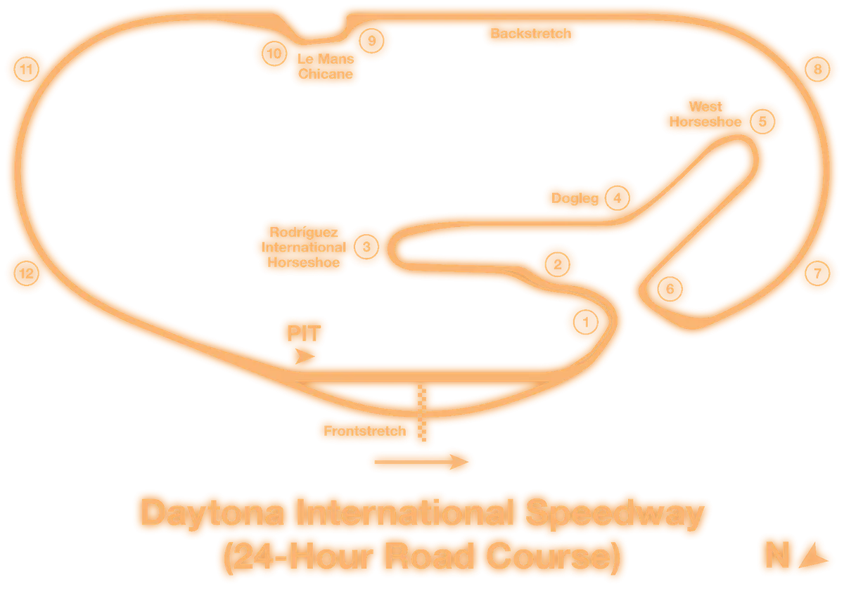 Daytona International Speedway road course track map