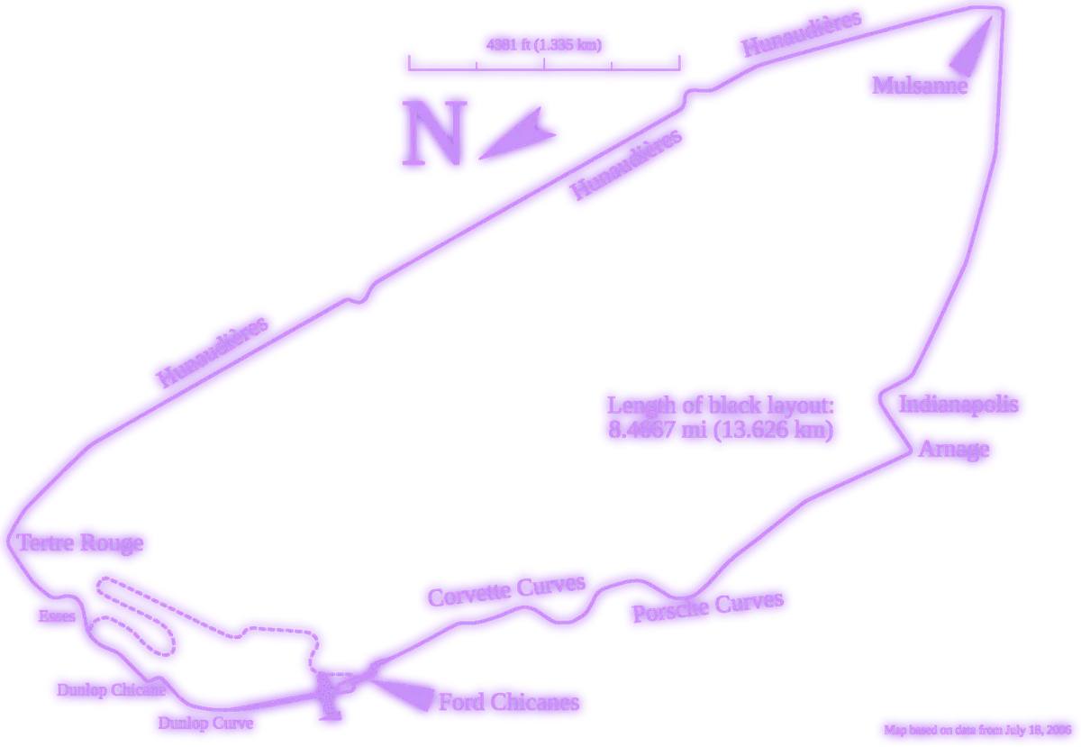Circuit de la Sarthe Le Mans track map