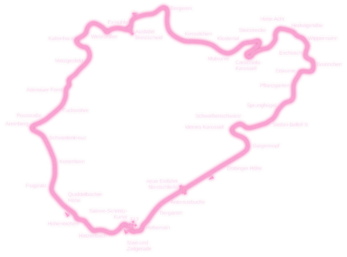 Nürburgring Nordschleife track map