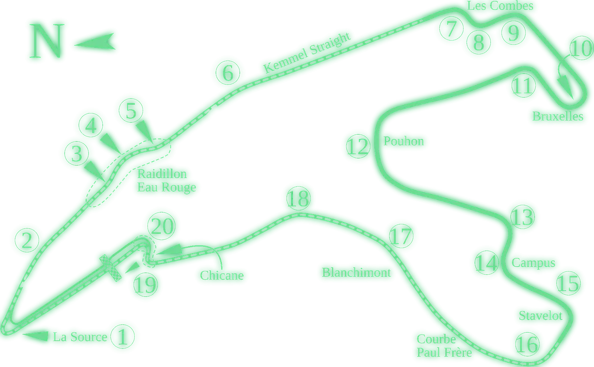 Spa-Francorchamps Circuit track map